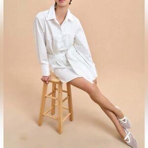 NWT La Ligne NYC Carine Shirt Dress in White Size M